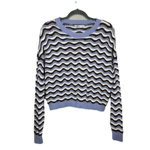 Hollister Purple Brown Striped Knit Sweater Size Large Preppy Y2K Style Academia